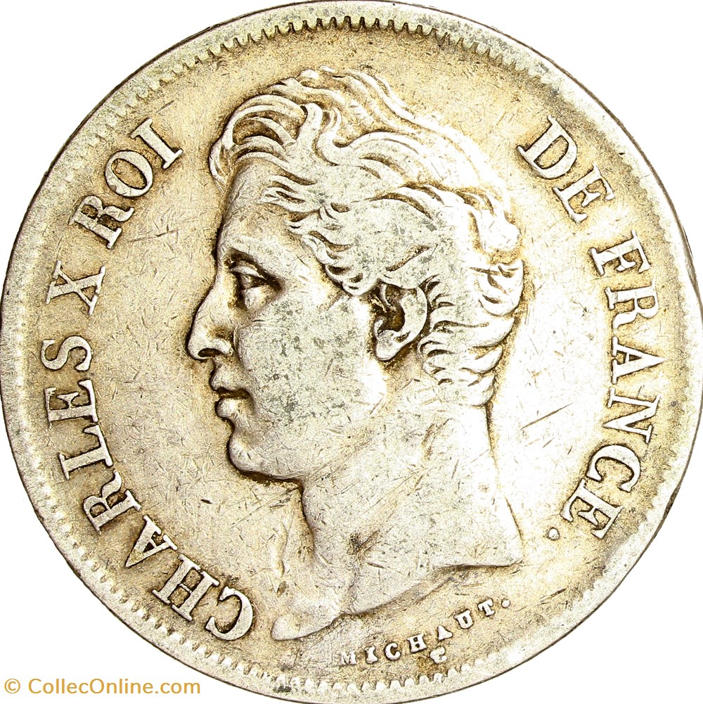 5 francs, 2e type, Charles X, 1827, Lille monnaies monde france 5 francs 2e type charles x 1827 lille