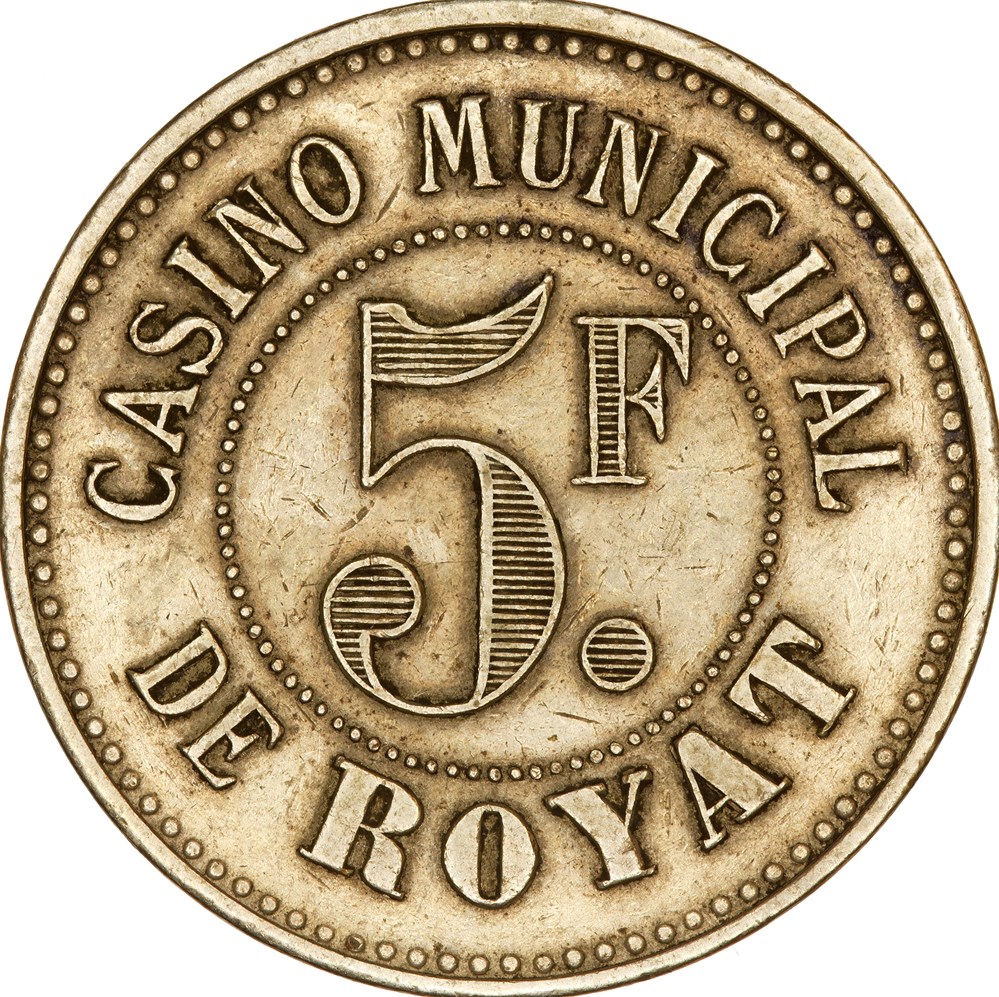 monnaies paranumismatique jetons poids 5 francs casino municipal de royat 63