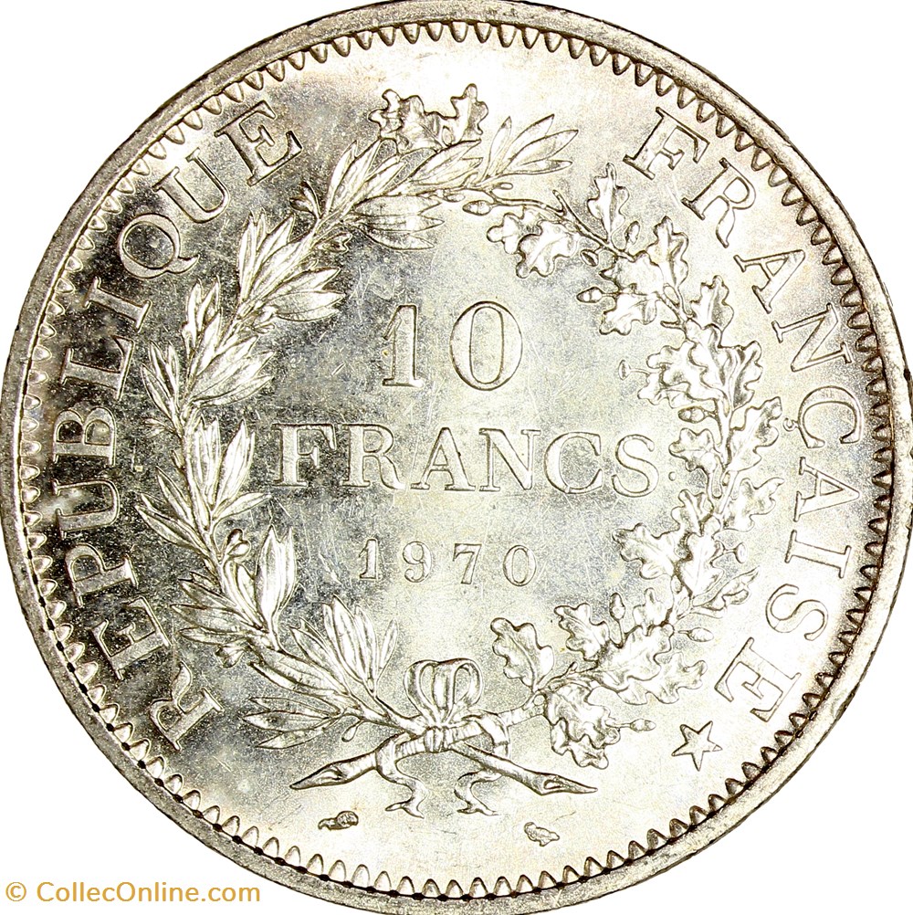 10 francs Hercule, Ve République, 1970 monnaies monde france 10 francs hercule ve republique 1970