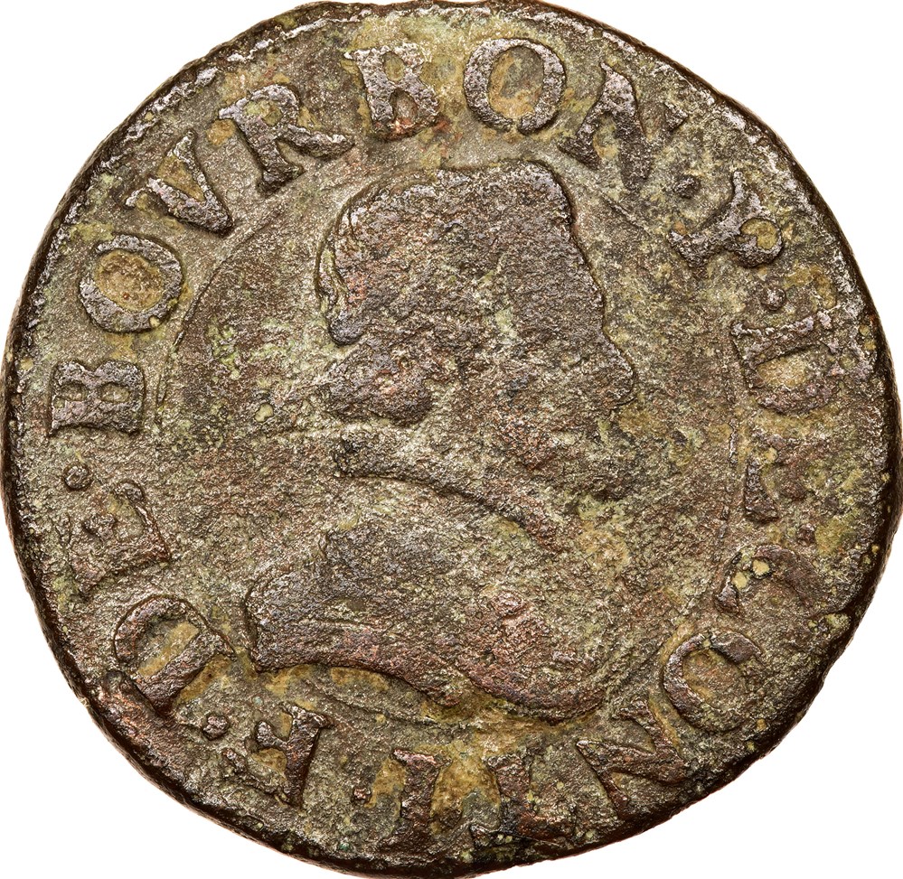 Double tournois de François de Bourbon-Conti, type 18, 1605-1614, Château-Regnault monnaies europe medievale france feodales double tournois de francois de bourbon conti type 18 1605 1614 chateau regnault