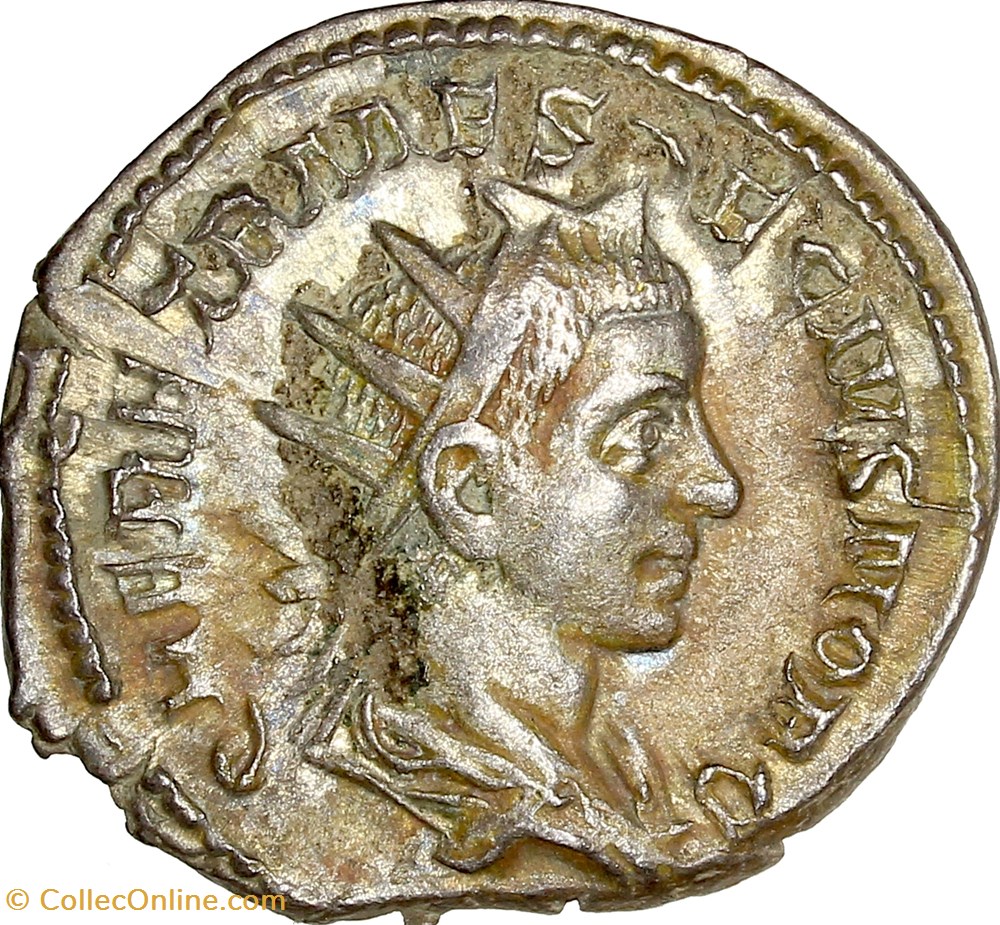 monnaies antiques romaines imperiales republicaines antoninien herennius etruscus cesar mercure 250 251 rome