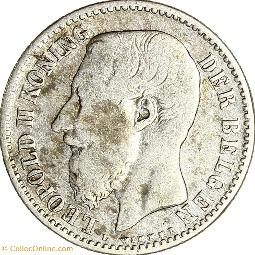 1 franc, légende flamande, Léopold II de Belgique, 1887 monnaies monde 1 franc legende flamande leopold ii de belgique 1887