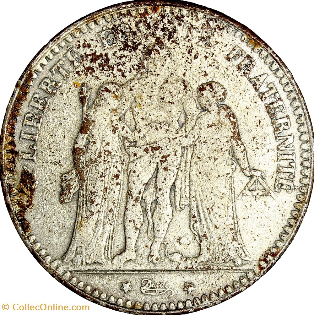 5 francs Hercule, IIIe République, 1873, Paris, faux monnaies monde france 5 francs hercule iiie republique 1873 paris faux