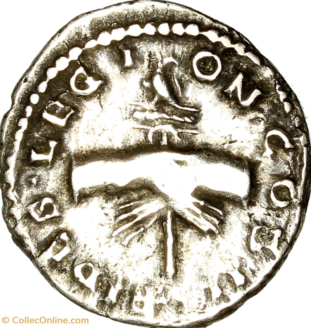 Denier de Clodius Albinus, Fides Legio, 2e série, 196 - février 197, Lyon monnaies antiques romaines imperiales et republicaines denier de clodius albinus fides legio 2e serie 196 fevrier 197 lyon