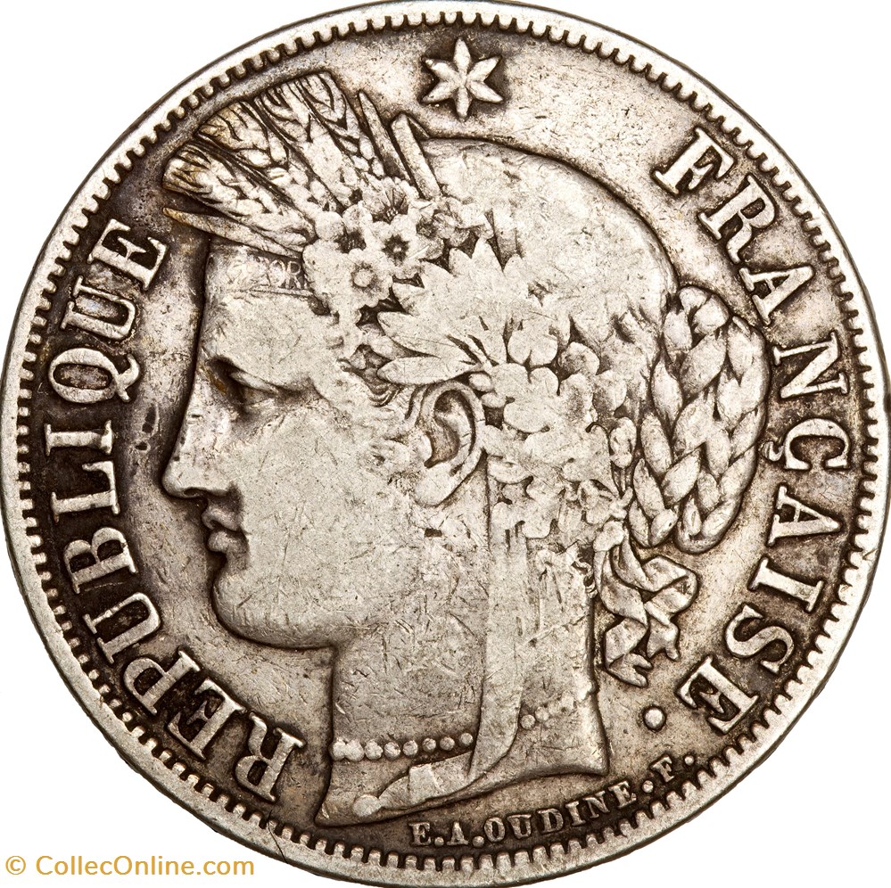5 francs Cérès, IIe République, 1851, Paris monnaies monde france 5 francs ceres iie republique 1851 paris