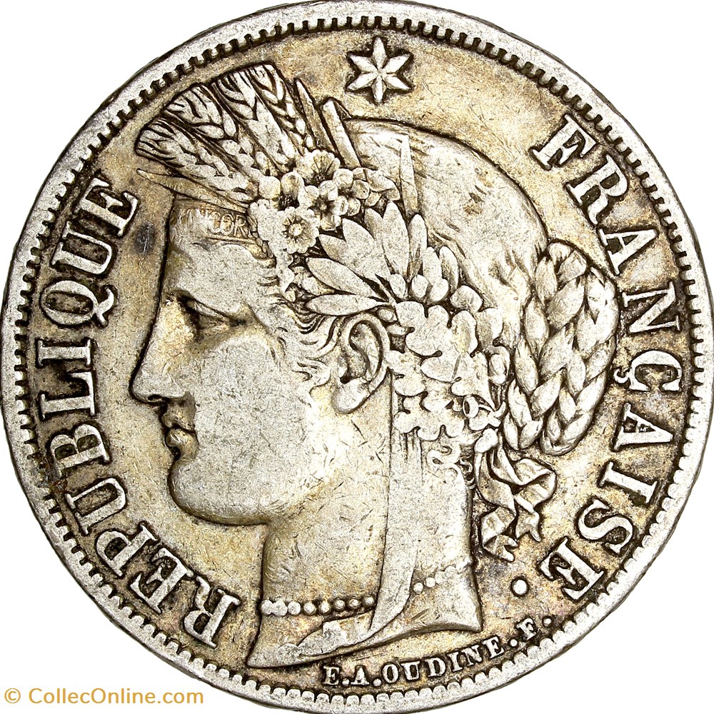 5 francs Cérès, IIe République, 1850, Paris monnaies monde france 5 francs ceres iie republique 1850 paris