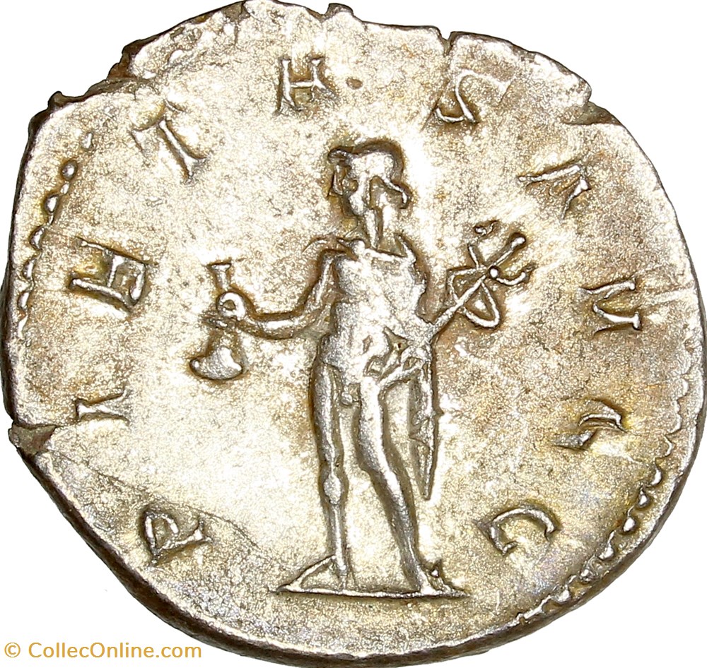 monnaies antiques romaines imperiales republicaines antoninien herennius etruscus cesar mercure 250 251 rome