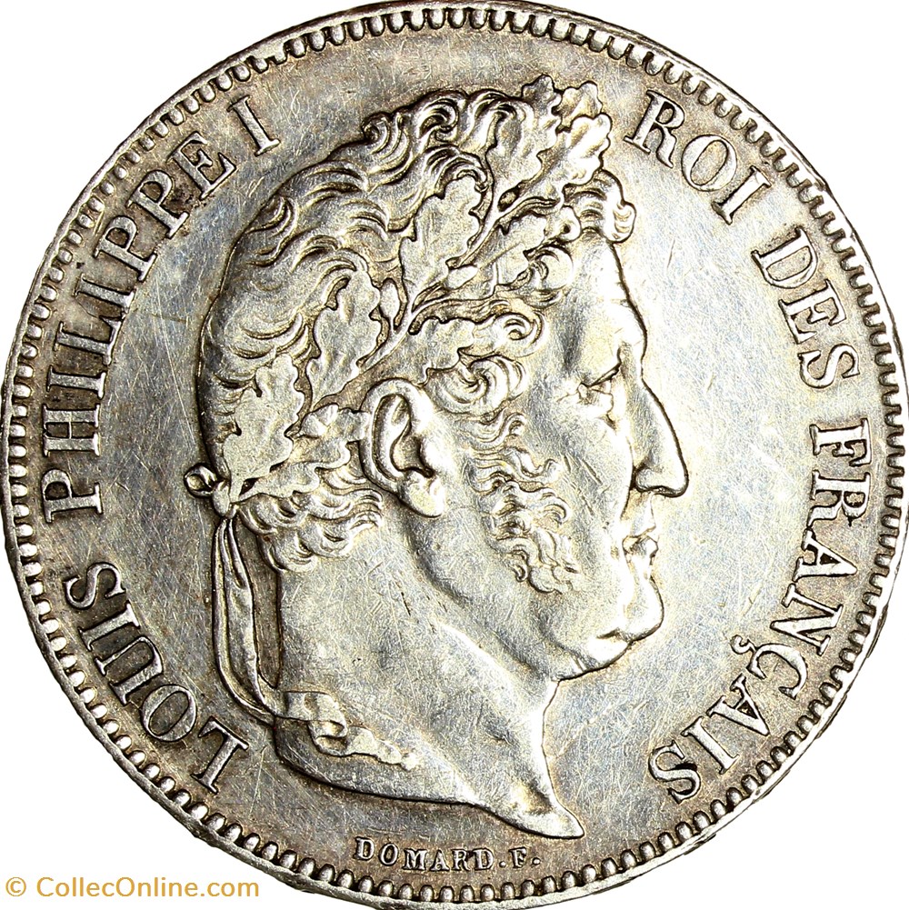 5 francs, 2e type Domard, Louis-Philippe Ier, 1839, Lille monnaies monde france 5 francs 2e type domard louis philippe ier 1839 lille
