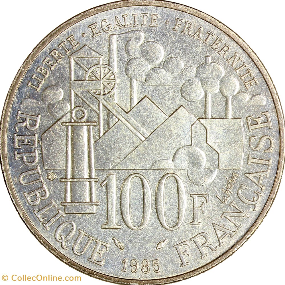 monnaies monde france 100 francs emile zola ve republique 1985