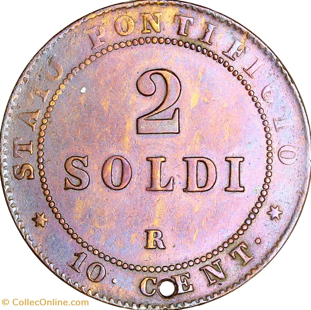 2 soldi, Pie IX du Vatican, 1867, Rome monnaies monde 2 soldi pie ix du vatican 1867 rome