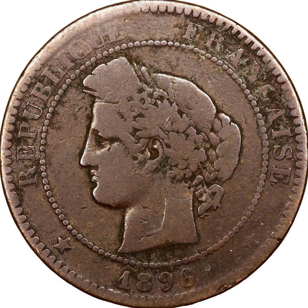 10 centimes Cérès, IIIe République, 1896, faisceau, Paris monnaies monde france 10 centimes ceres iiie republique 1896 faisceau paris