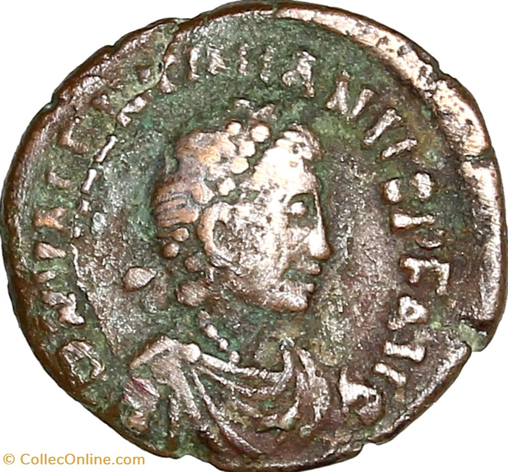 Nummus de Valentinien II, Salus Reipublicae, 388-392, atelier ind. monnaies antiques romaines imperiales et republicaines nummus de valentinien ii salus reipublicae 388 392 atelier ind
