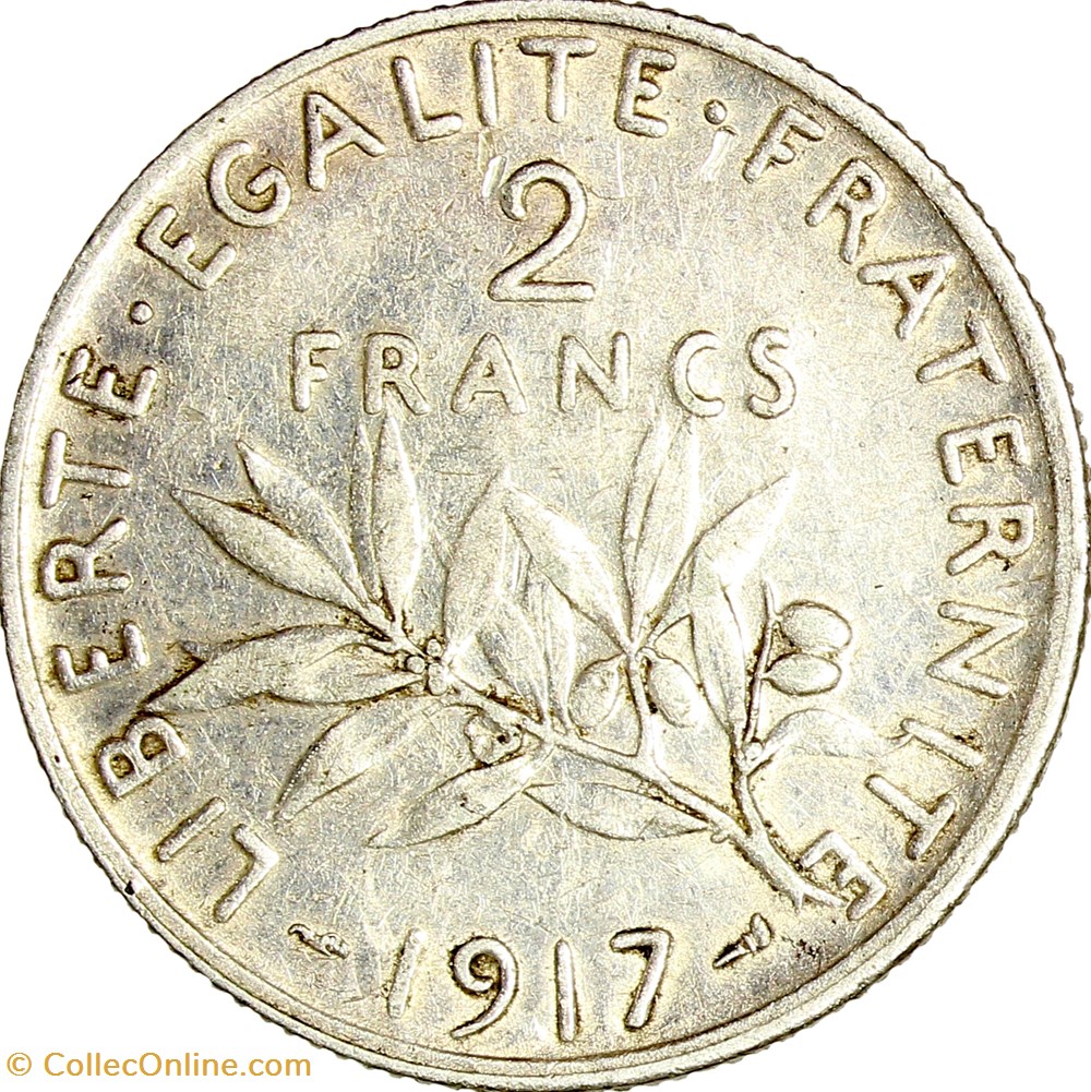 2 francs Semeuse, IIIe République, 1917 monnaies monde france 2 francs semeuse iiie republique 1917