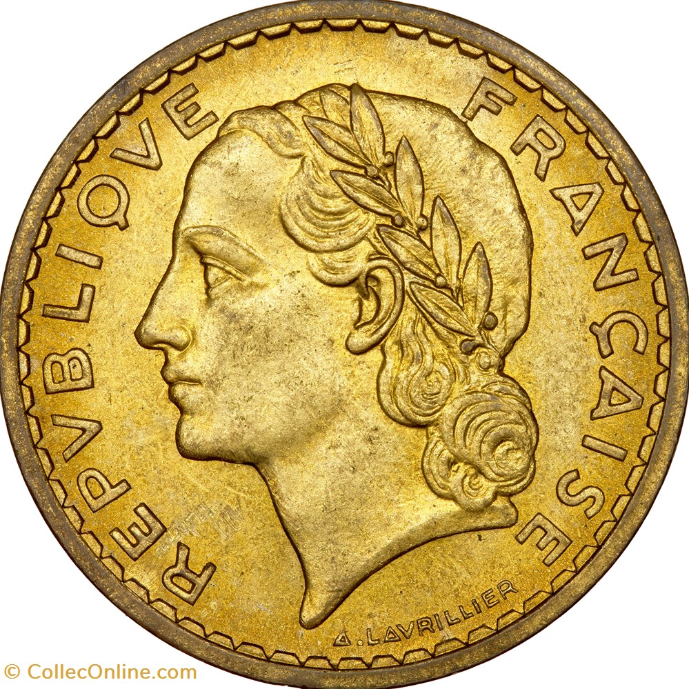 monnaies monde france 5 francs lavrillier bralu iiie republique 1940