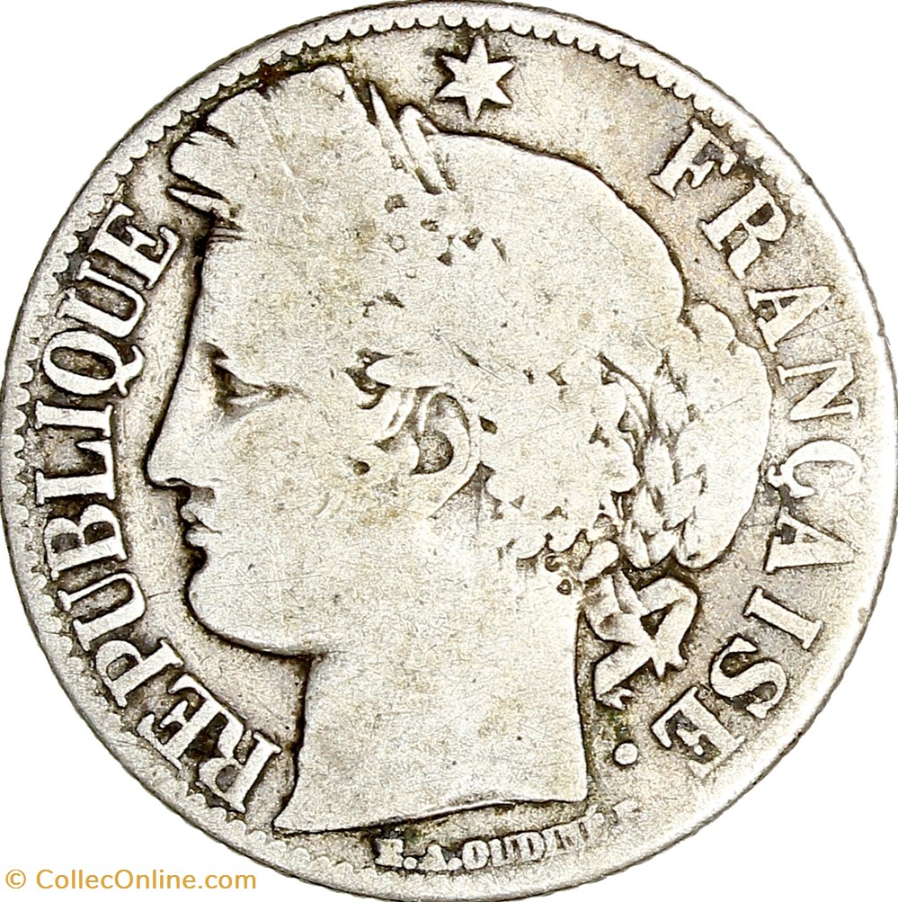 1 franc Cérès, IIIe République, 1872, petit A, Paris monnaies monde france 1 franc ceres iiie republique 1872 petit a paris