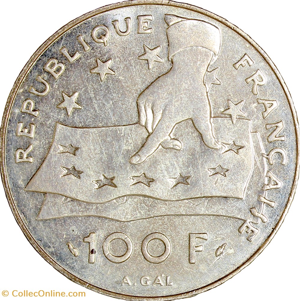 100 francs René Descartes, Ve République, 1991 monnaies monde france 100 francs rene descartes ve republique 1991