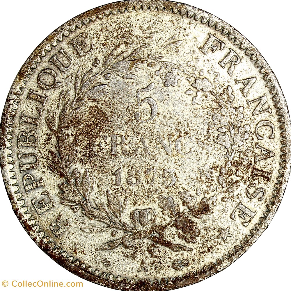 5 francs Hercule, IIIe République, 1873, Paris, faux monnaies monde france 5 francs hercule iiie republique 1873 paris faux