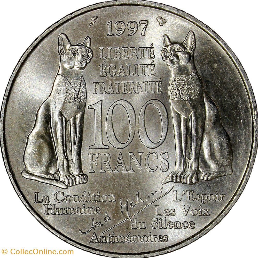 100 francs Malraux, Ve République, 1997 monnaies monde france 100 francs malraux ve republique 1997