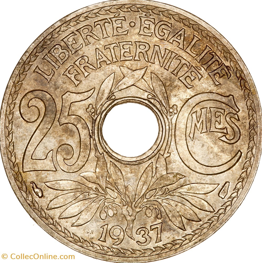 25 centimes Lindauer, IIIe République, 1937 monnaies monde france 25 centimes lindauer iiie republique 1937
