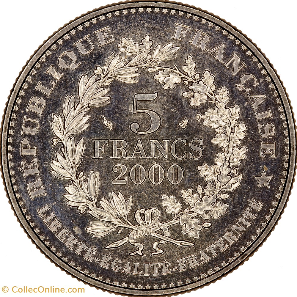 5 francs Marianne de Lagriffoul, BU, 2000 monnaies monde france 5 francs marianne de lagriffoul bu 2000