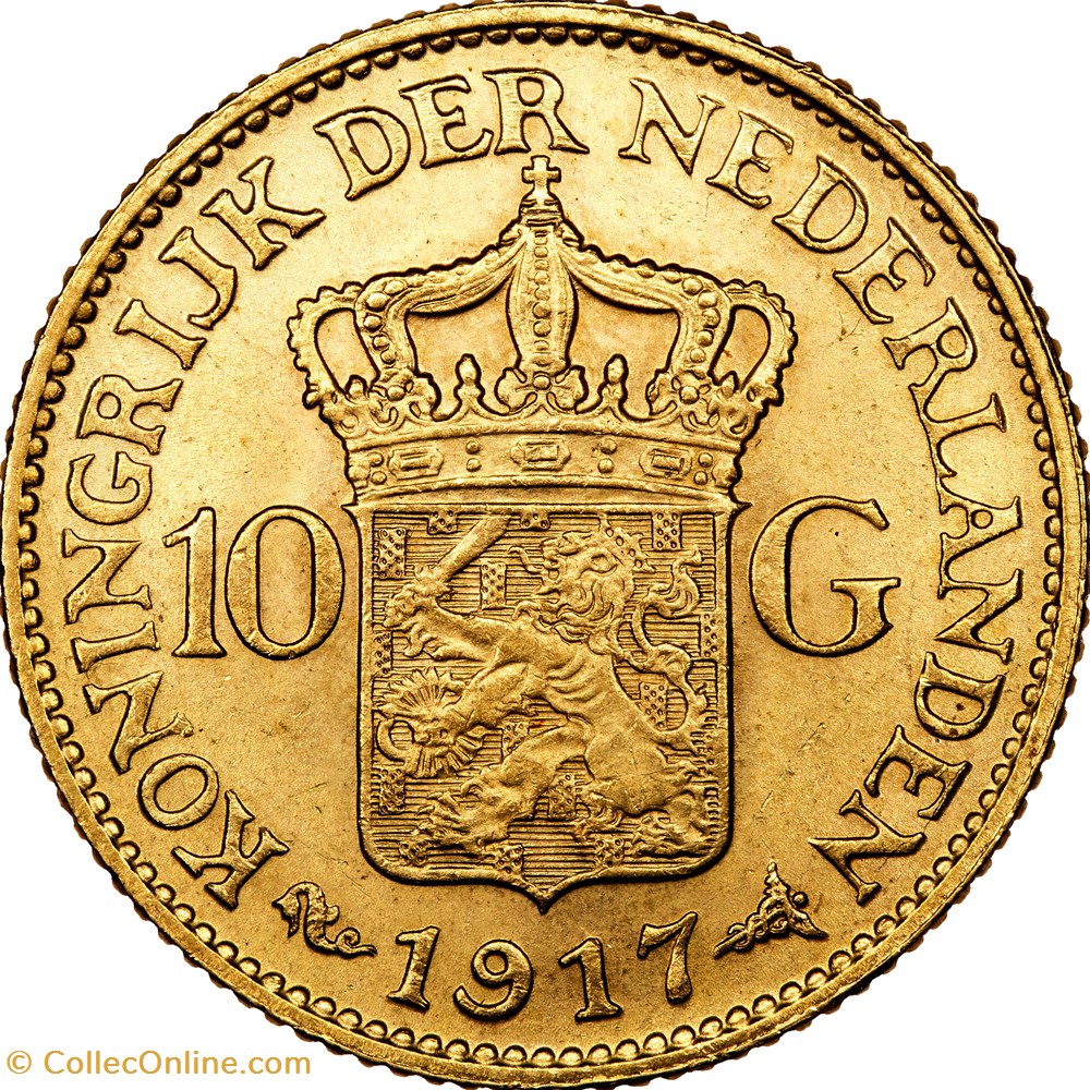 10 gulden, 3e type, Wilhelmine, 1917, Utrecht monnaies monde pays bas 10 gulden 3e type wilhelmine 1917 utrecht