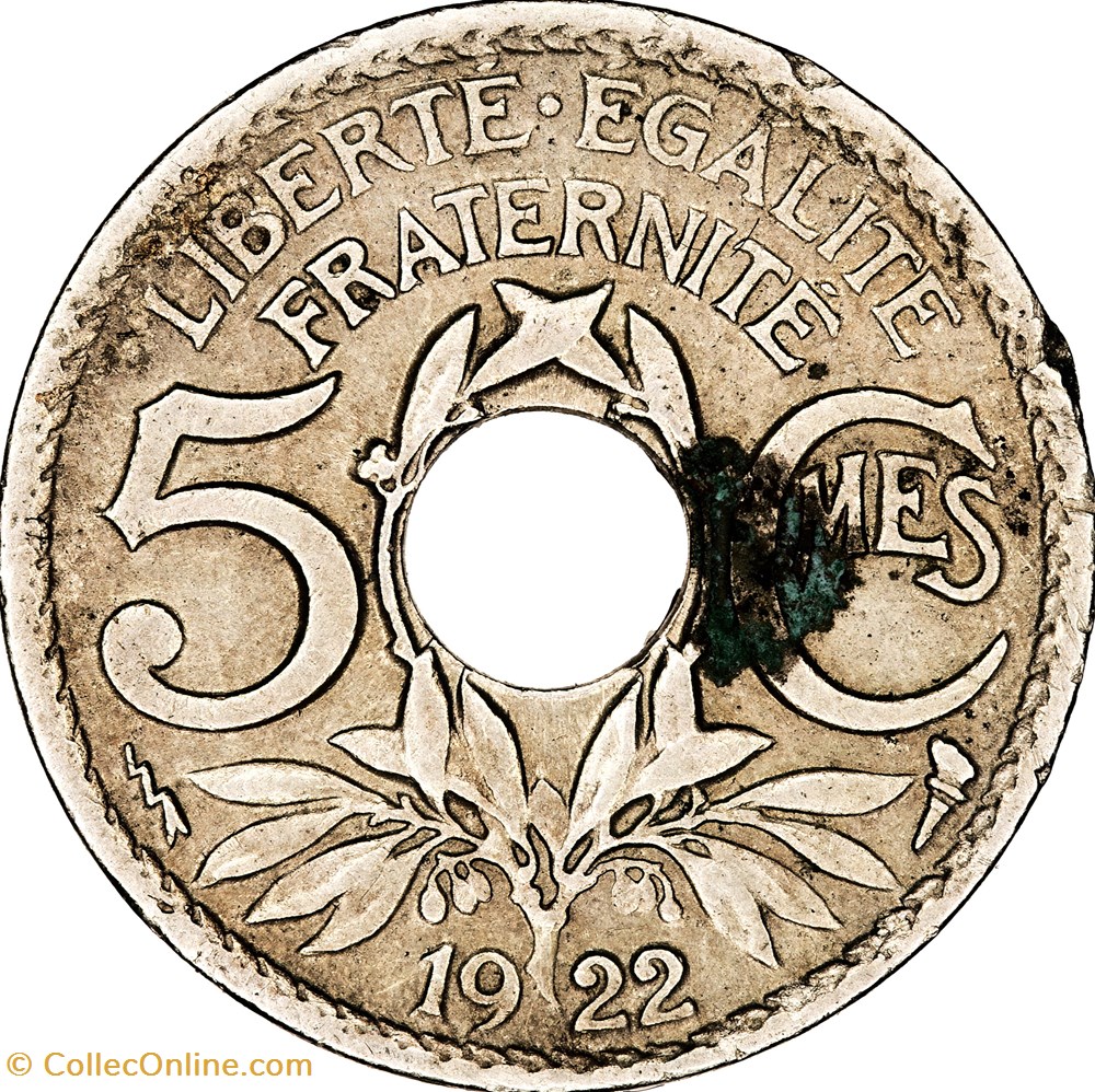 5 centimes Lindauer, petit module, IIIe République, 1922, Poissy monnaies monde france 5 centimes lindauer petit module iiie republique 1922 poissy