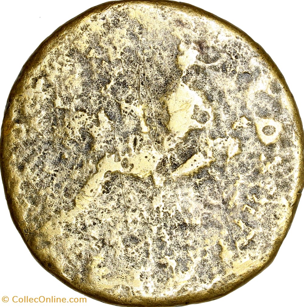 Dupondius de Trajan, Abundantia / Iustitia, 100, Rome monnaies antiques romaines imperiales et republicaines dupondius de trajan abundantia iustitia 100 rome
