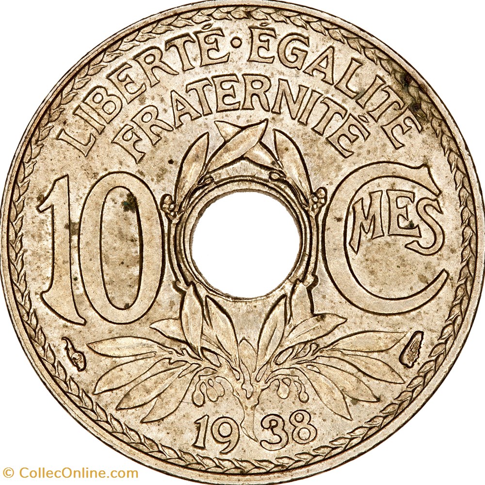 monnaies monde france 10 centimes lindauer iiie republique 1938