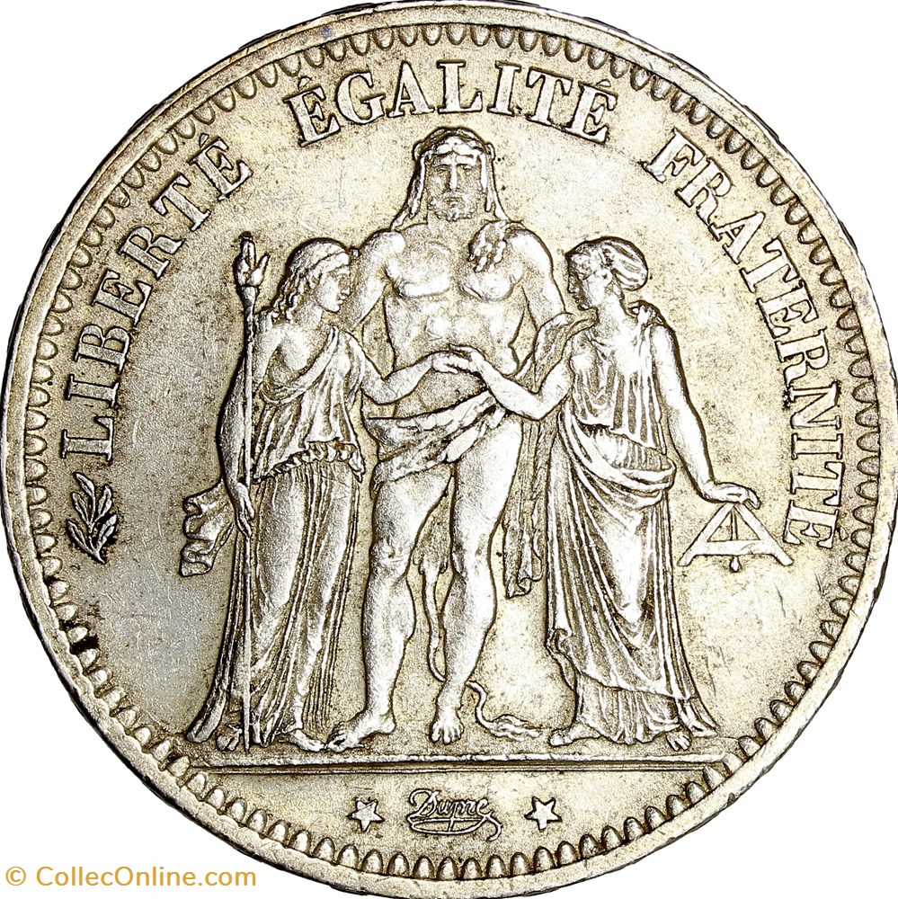 monnaies monde france 5 francs hercule iiie republique 1873 bordeaux