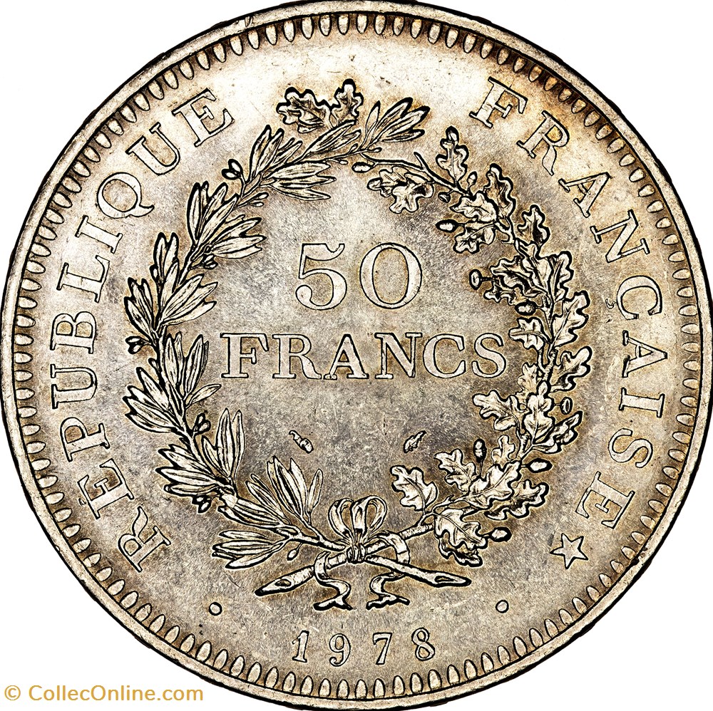 50 francs Hercule, Ve République, 1978 monnaies monde france 50 francs hercule ve republique 1978