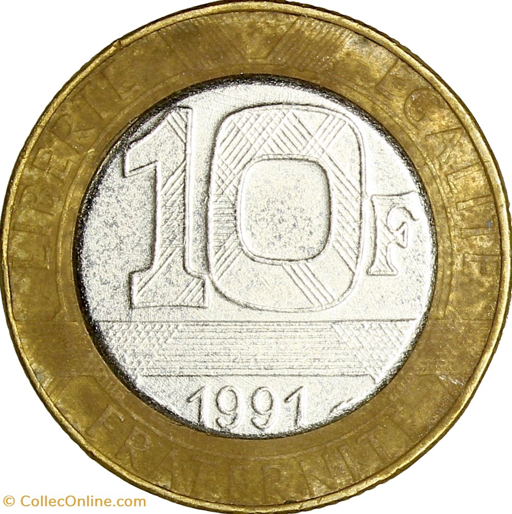 10 francs Génie de la Bastille, Ve République, 1991, faux d'époque monnaies monde france 10 francs genie de la bastille ve republique 1991 faux epoque