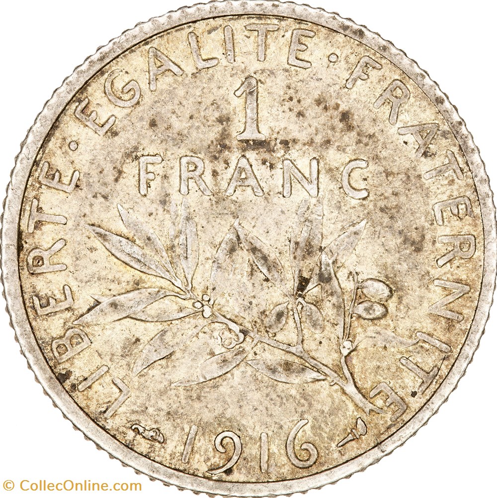 1 franc Semeuse, IIIe République, 1916 monnaies monde france 1 franc semeuse iiie republique 1916