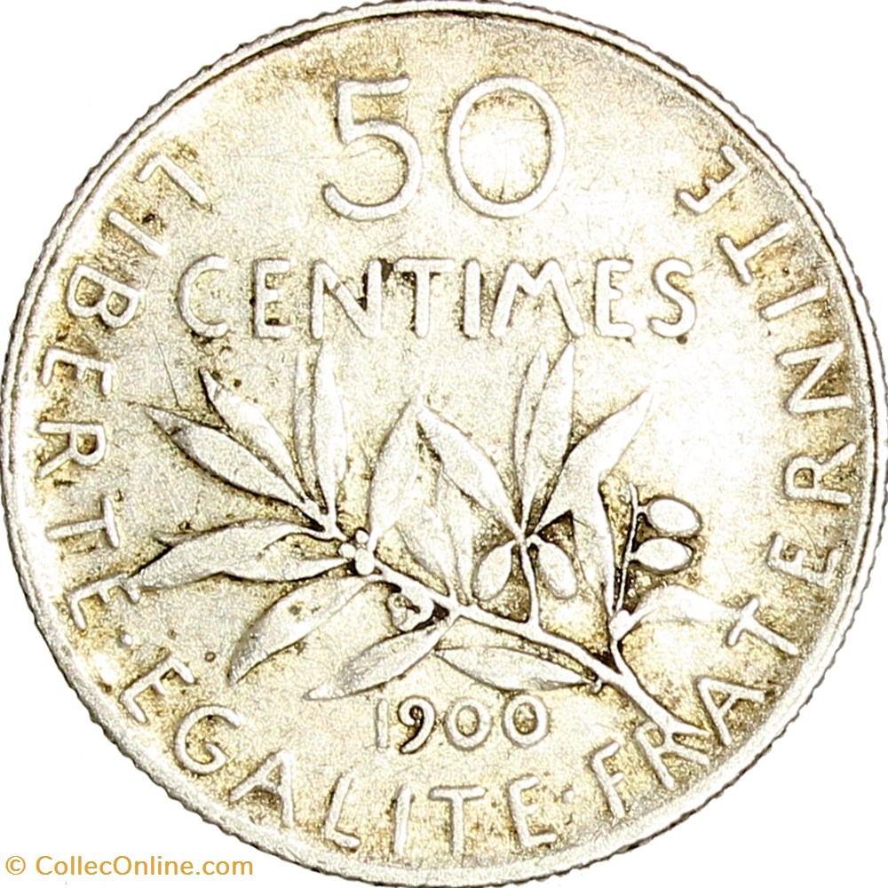 50 centimes Semeuse, IIIe République, 1900 monnaies monde france 50 centimes semeuse iiie republique 1900