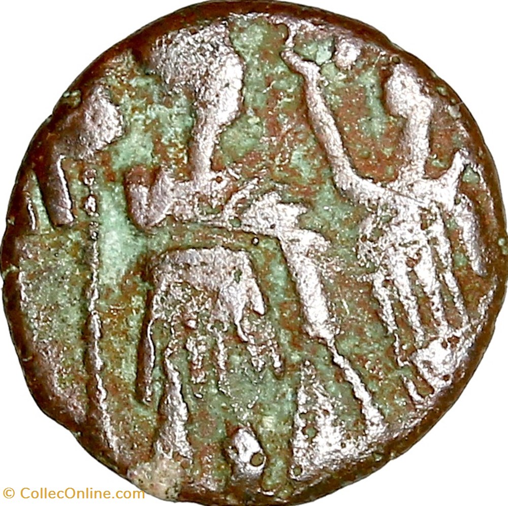 Nummus - imitation, fin IVe - début Ve siècle, Virtus Exerciti, c. 395-401, atelier irrégulier monnaies antiques romaines imperiales et republicaines nummus imitation fin ive debut ve siecle virtus exerciti c 395 401 atelier irregulier