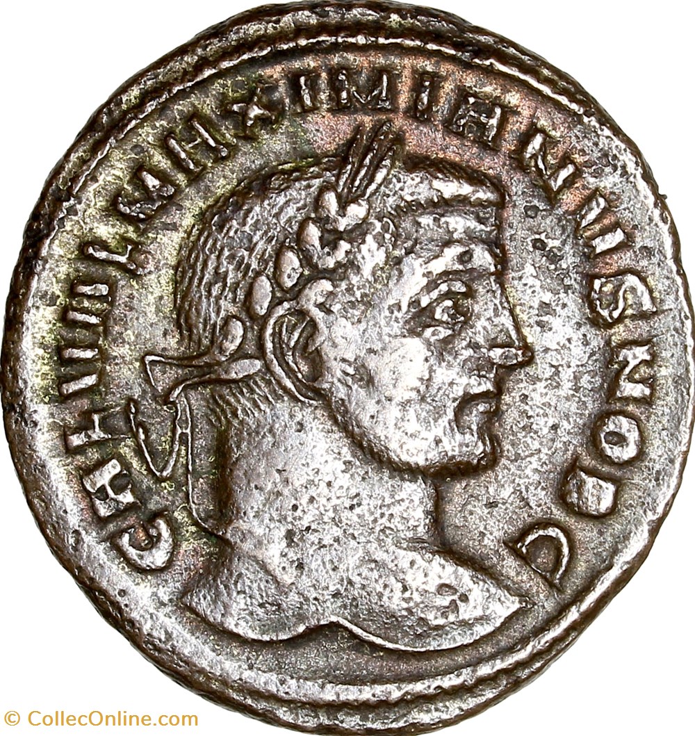 Follis de Galère césar, Genius, 294, Siscia monnaies antiques romaines imperiales et republicaines follis de galere cesar genius 294 siscia