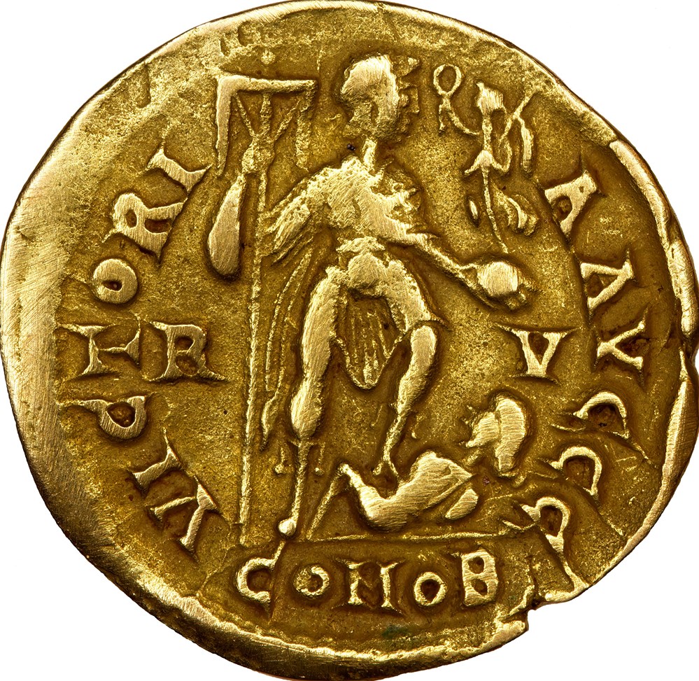 monnaies antiques romaines imperiales et republicaines solidus honorius victoria augustorum 402 423 ravenne faux moderne