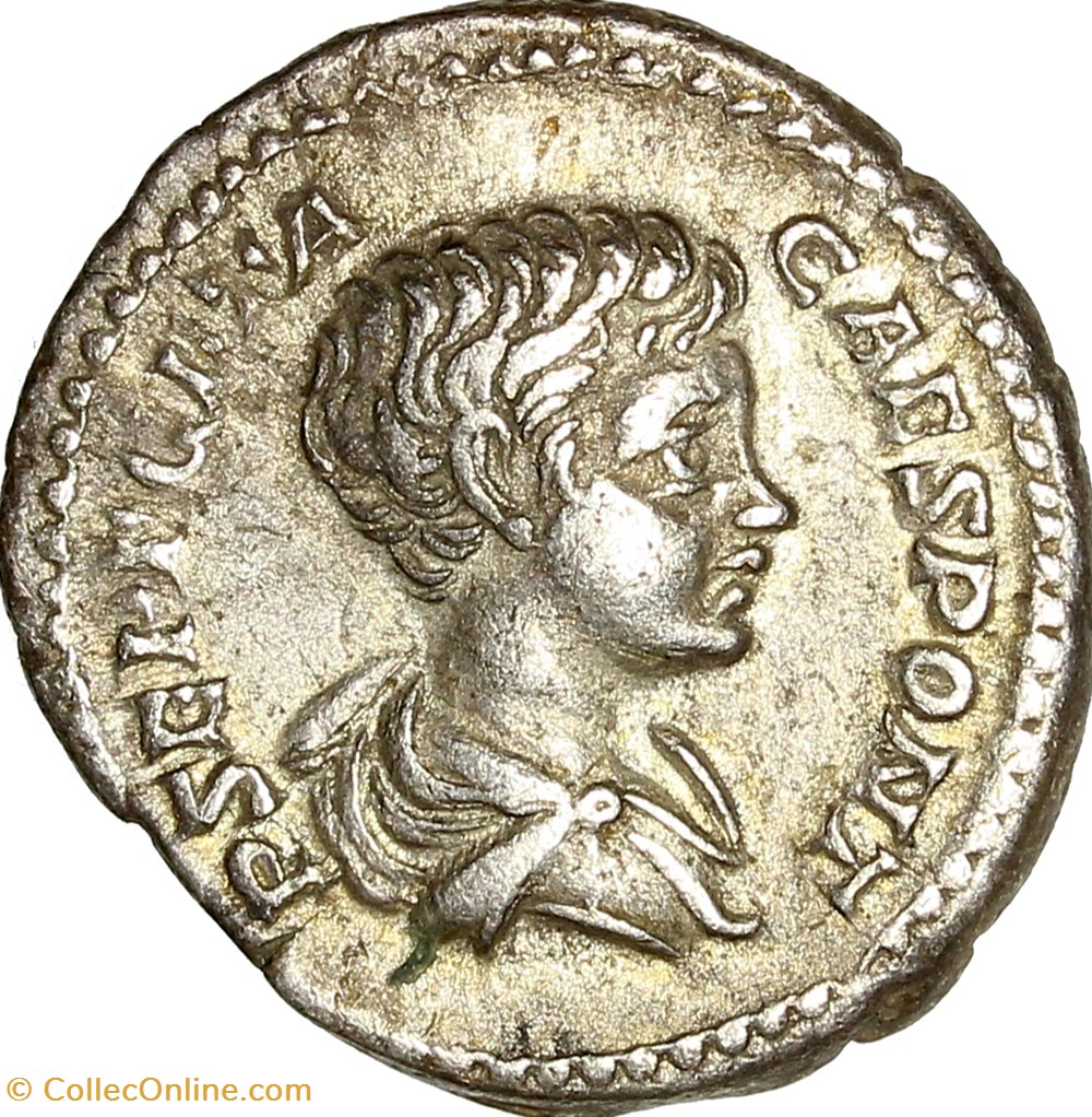 Denier de Géta césar, Géta, 200, Rome monnaies antiques romaines imperiales republicaines denier de geta cesar geta 200 rome