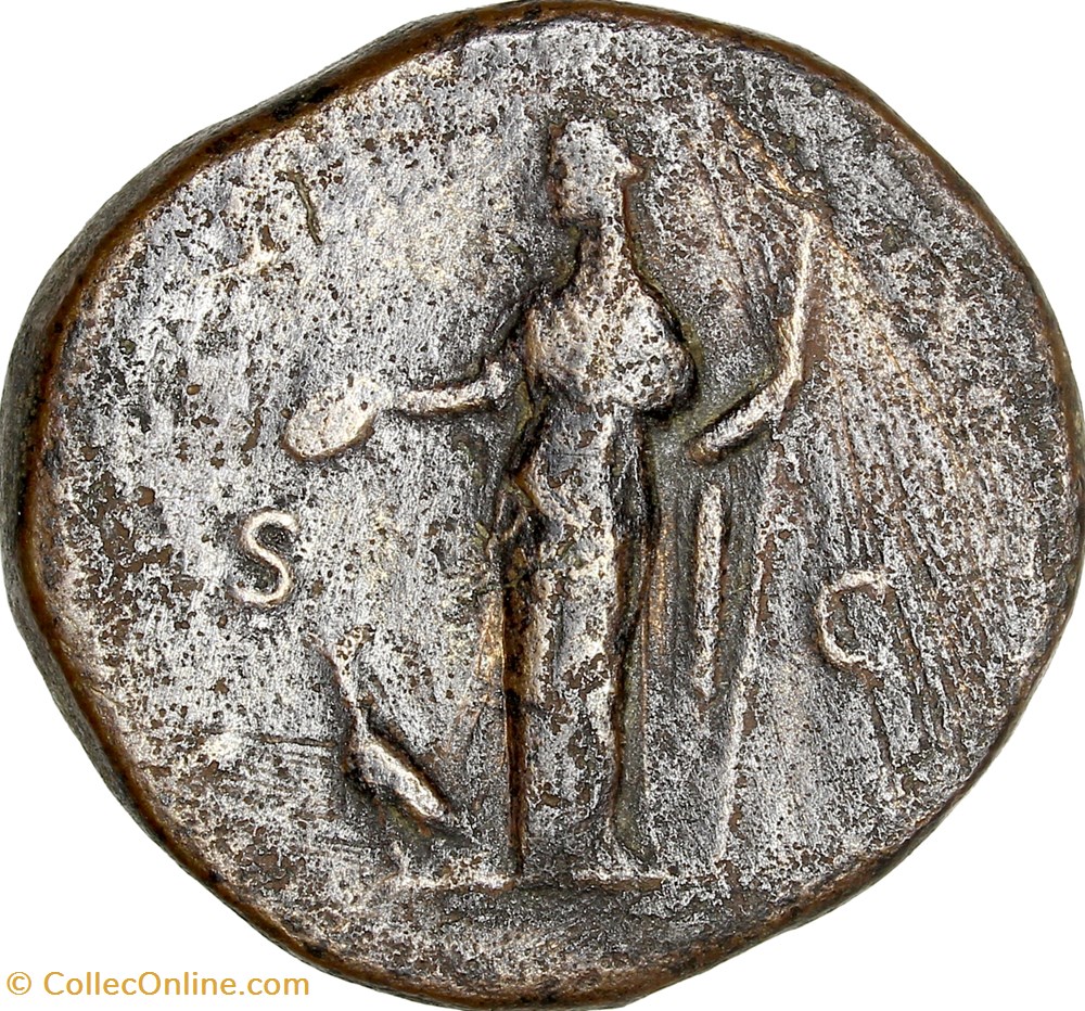 Sesterce de Faustine Jeune, Junon, 161-175, Rome monnaies antiques romaines imperiales et republicaines sesterce de faustine jeune junon 161 175 rome