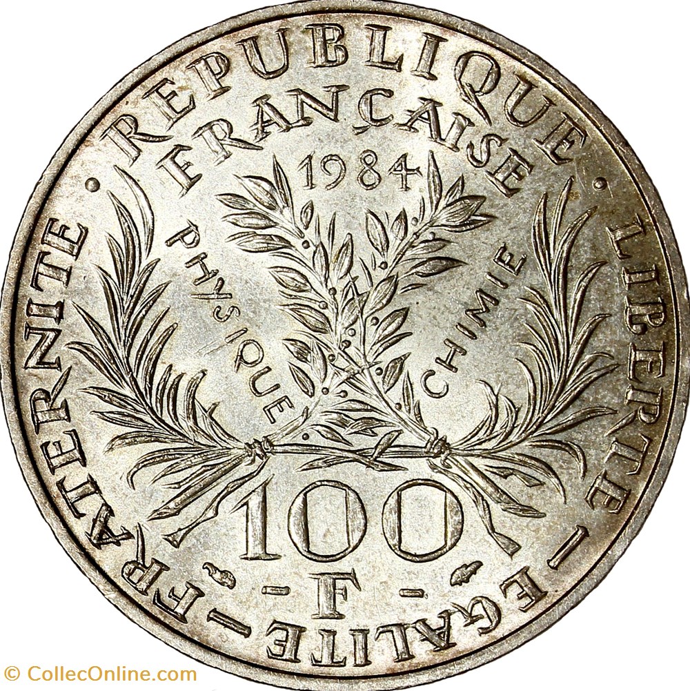 monnaies monde france 100 francs marie curie ve republique 1984