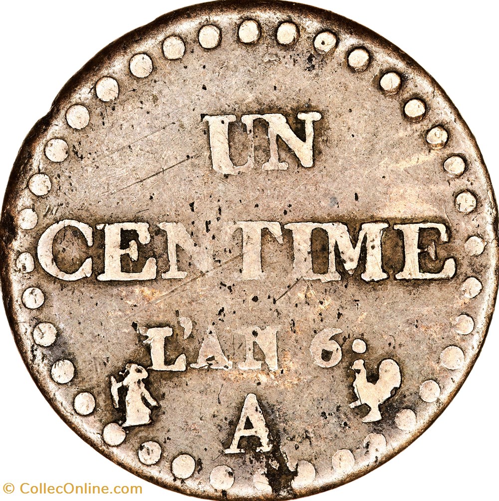 Un centime Dupré, le Directoire, an 6, 6 petit, 53 / 36 perles, Paris monnaies monde france un centime dupre le directoire an 6 6 petit 53 36 perles paris
