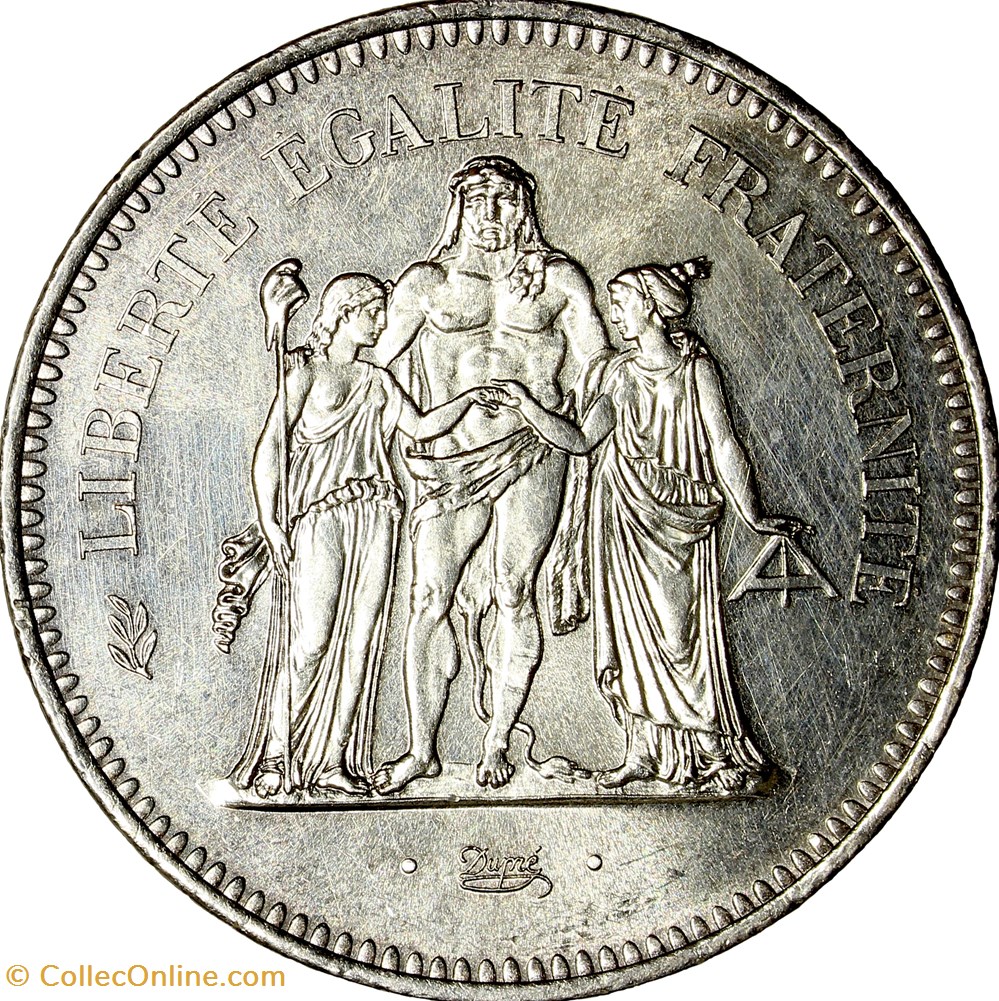 50 francs Hercule, Ve République, 1977 monnaies monde france 50 francs hercule ve republique 1977