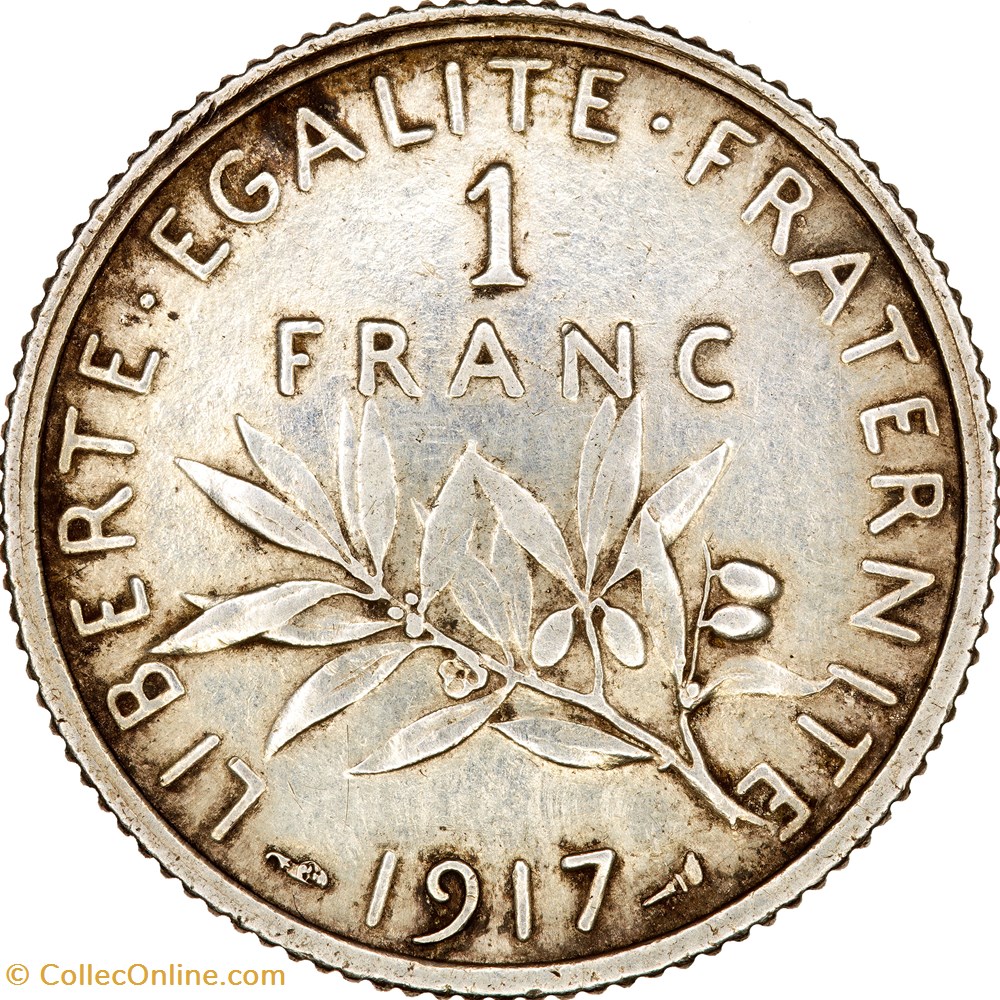 monnaies monde france 1 franc semeuse iiie republique 1917
