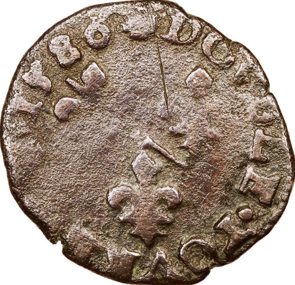 monnaies europe medievale france feodales double tournois de francois ii de montpensier 1586 trevoux