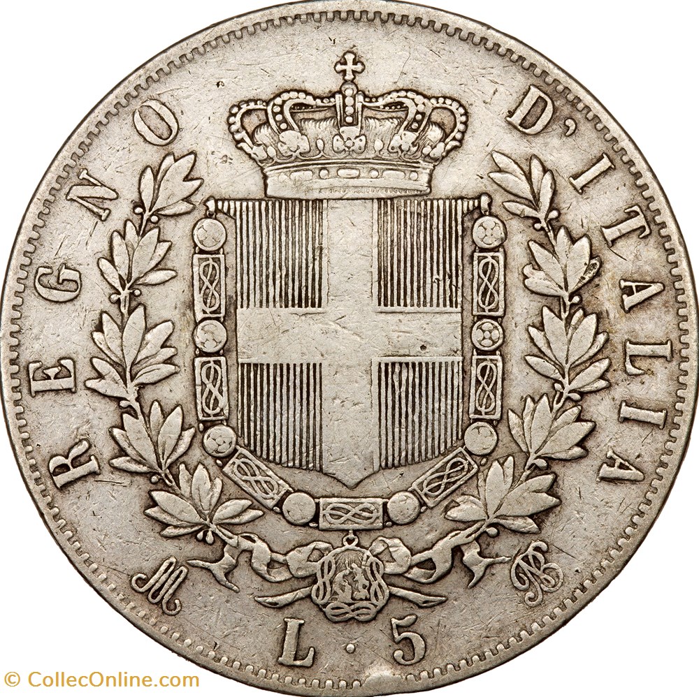 5 lires, Victor Emmanuel II, 1874, Milan monnaies monde italie 5 lires victor emmanuel ii 1874 milan