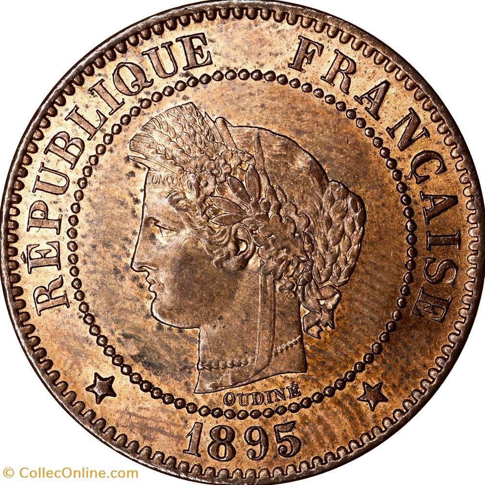 2 centimes Cérès, IIIe République, 1895, Paris monnaies monde france 2 centimes ceres iiie republique 1895 paris
