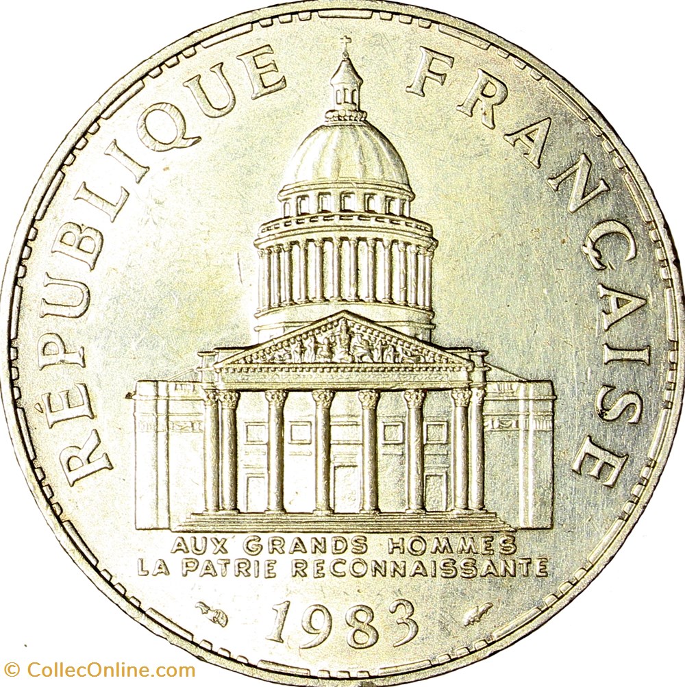 100 francs Panthéon, Ve République, 1983 monnaies monde france 100 francs pantheon ve republique 1983