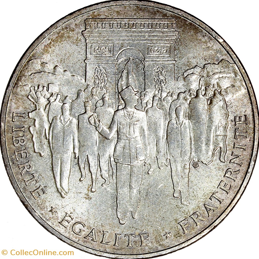 100 francs Libération de Paris, Ve République, 1994 monnaies monde france 100 francs liberation de paris ve republique 1994
