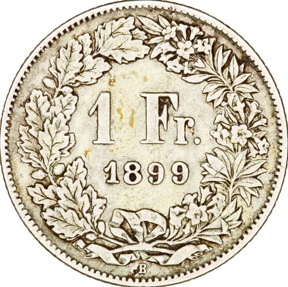 1 franc Helvetia Suisse, 1899, Berne monnaies monde 1 franc helvetia suisse 1899 berne