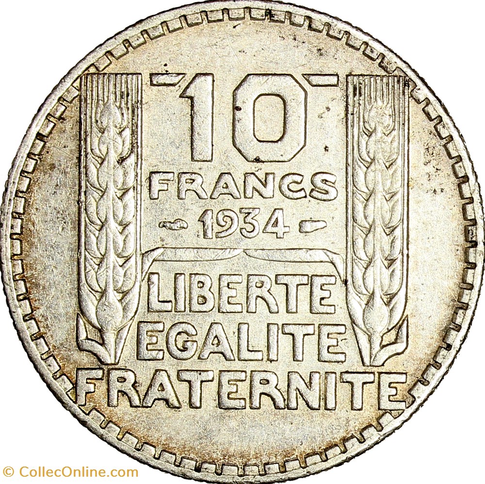 10 francs Turin, IIIe République, 1934, 3 court monnaies monde france 10 francs turin iiie republique 1934 3 court