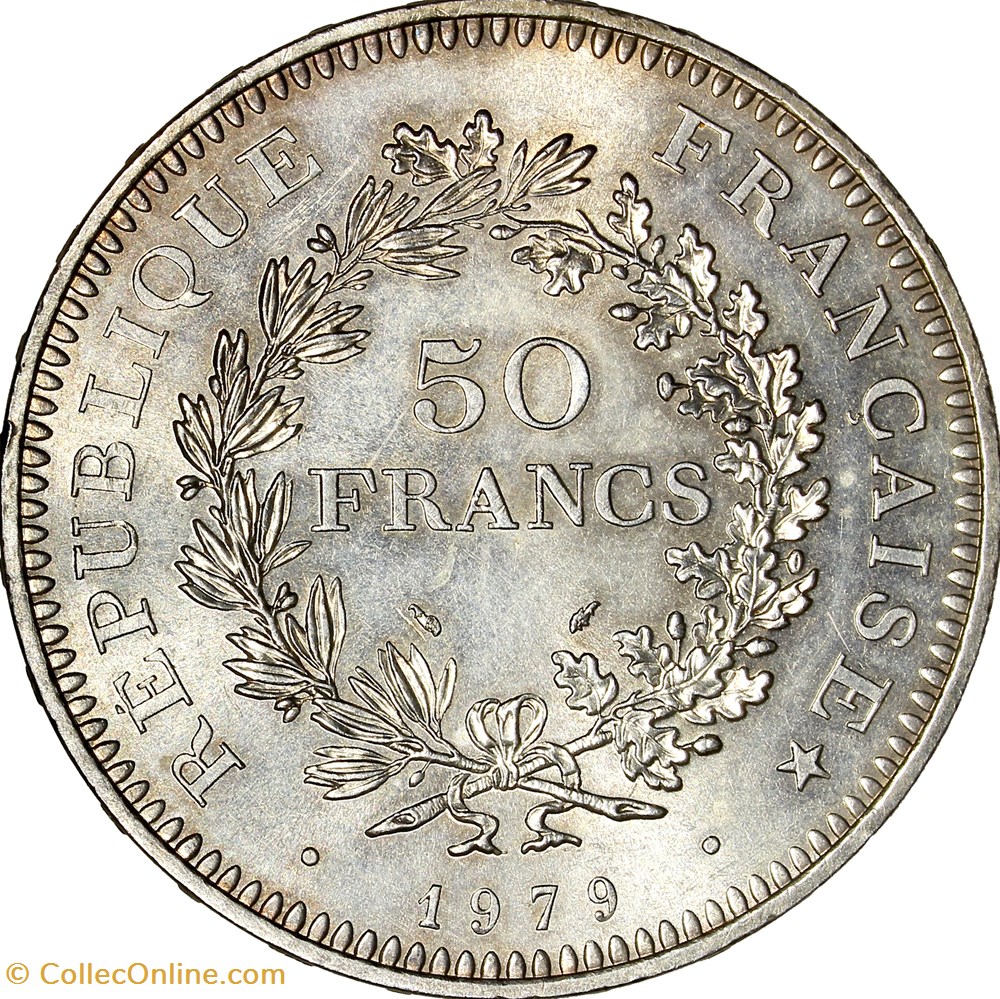 50 francs Hercule, Ve République, 1979 monnaies monde france 50 francs hercule ve republique 1979